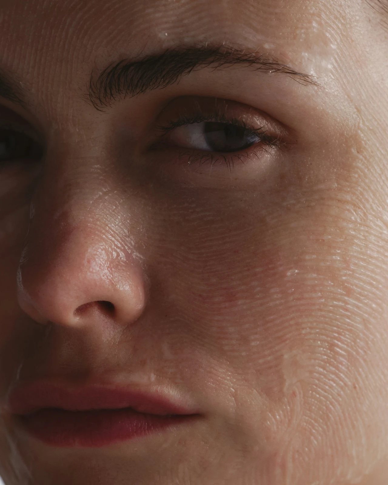 Close-up of skin in soft natural light